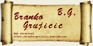 Branko Grujičić vizit kartica